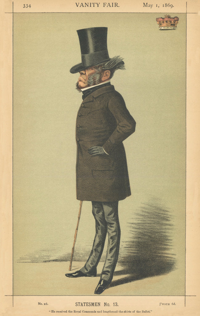 VANITY FAIR SPY CARTOON Viscount Sydney 'He received the Royal Commands…' 1869